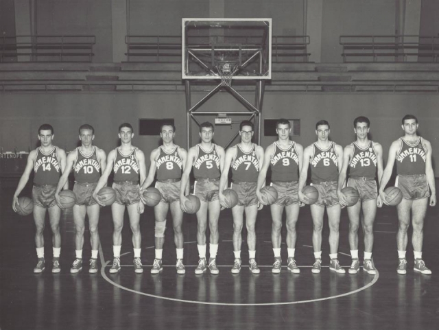 Formazione del Simmenthal 1963-64: Binda, Riminucci, Vescovo, Gamba, Sardagna, Pieri, Vittori, Vianello , G. Ongaro, Volpato.